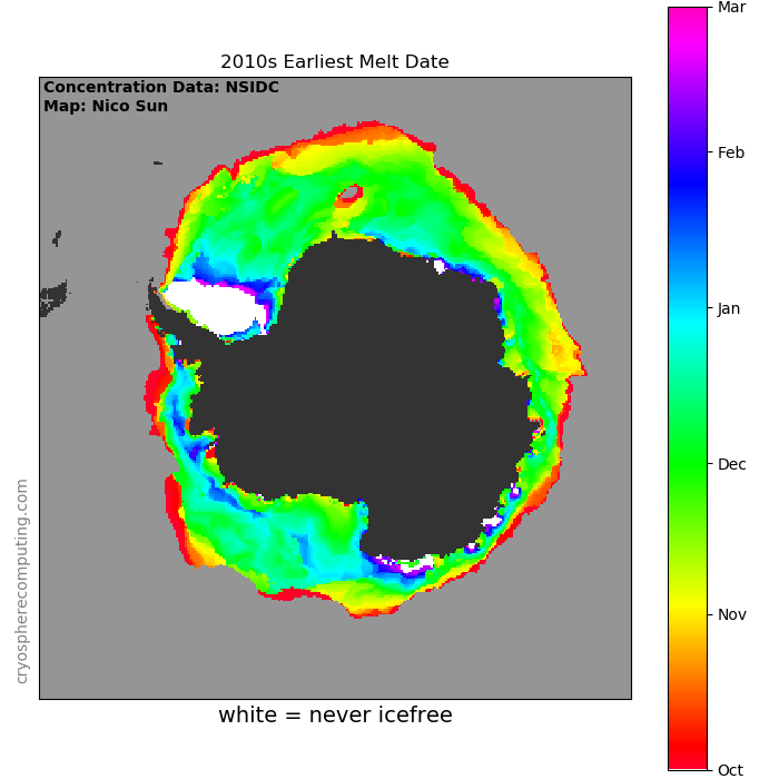 Antarctic Earliest Melt Date