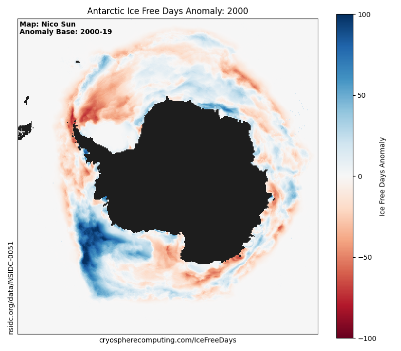 Antarctic Ice Free Days Anomaly