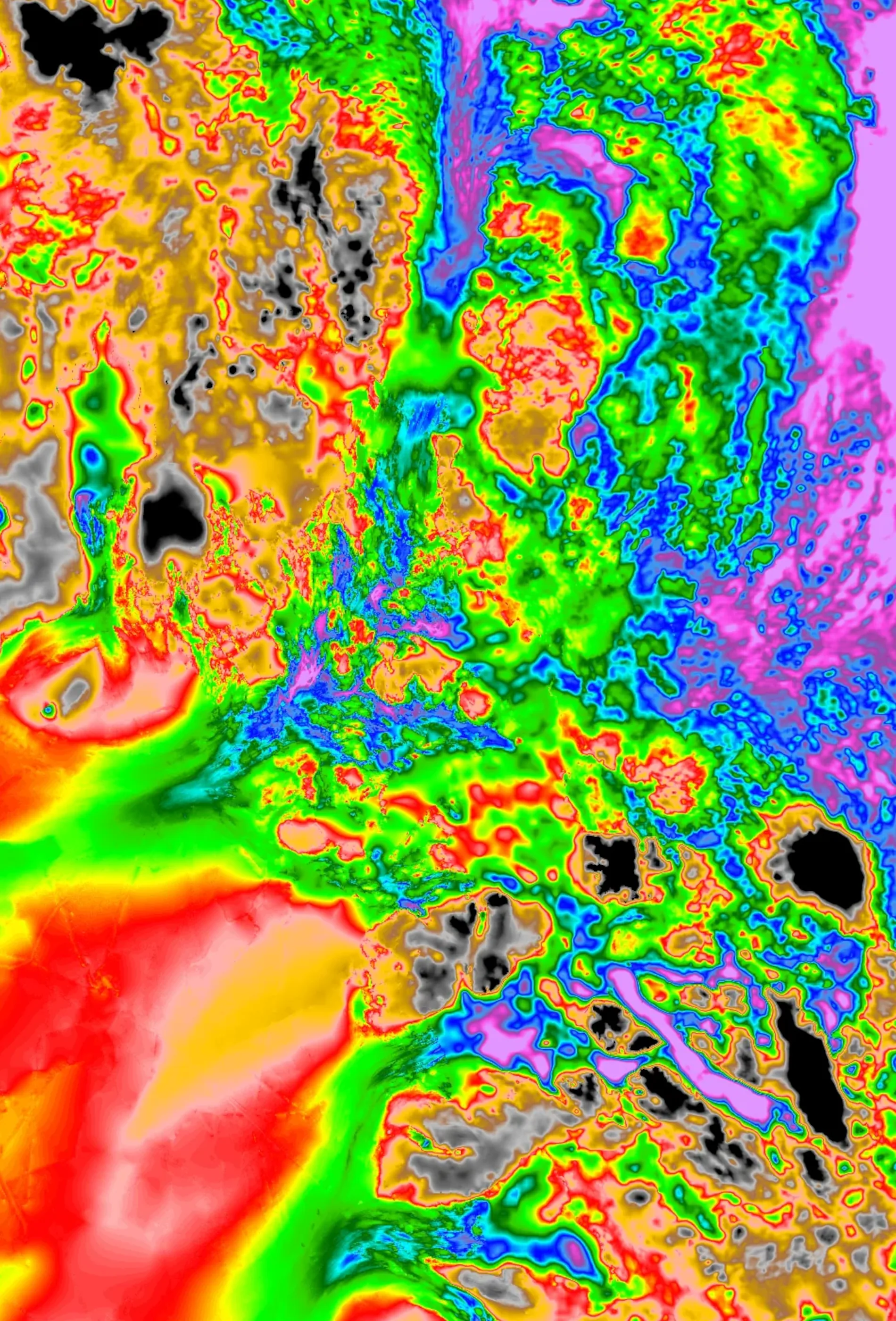 Western Antarctica bedrock elevation topography map showing subglacial terrain (500m resolution)