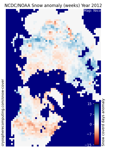 NOAA Snow Covered Days Anomaly 200km resolution